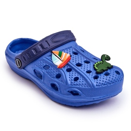 Chanclas Infantiles De Espuma Ligeras Crocs Azul Dulces 6