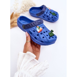 Chanclas Infantiles De Espuma Ligeras Crocs Azul Dulces 4