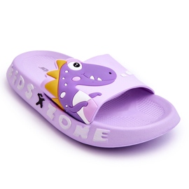 Pantuflas Infantiles Espuma Dinosaurio Morado Dario violeta 4
