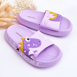Pantuflas Infantiles Espuma Dinosaurio Morado Dario violeta 2