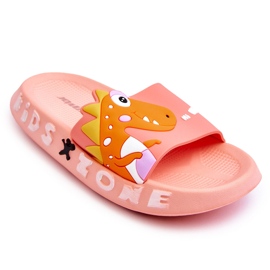 Pantuflas Infantiles Espuma Dinosaurio Rosa Claro Dario rosado 4