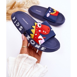Pantuflas Infantiles Espuma Dinosaurio Dario Azul Marino 3
