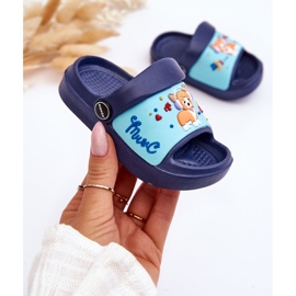 Chanclas Infantiles Ligeras Con Motivo De Perro Marino Rico azul 3