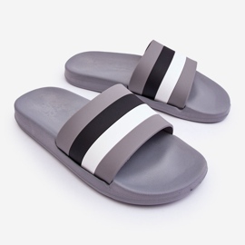 WJ1 Pantuflas Rayas Hombre Vision Gris 1