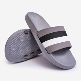 WJ1 Pantuflas Rayas Hombre Vision Gris 2