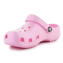 Zuecos Crocs Classic Glitter K Jr 206993-6S0 rosado 2