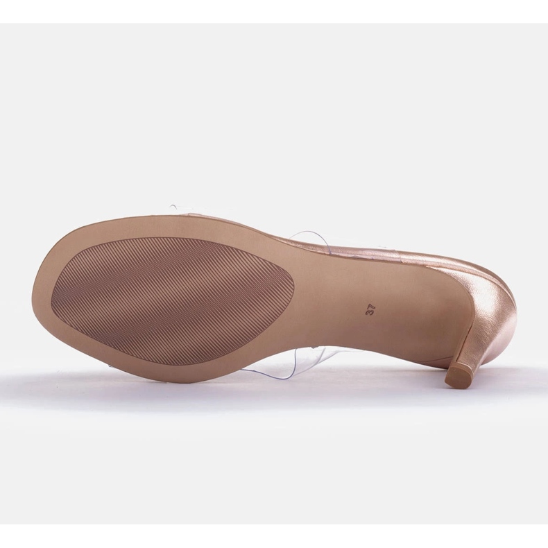 Marco Shoes Sandalias con rayas transparentes rosado 1