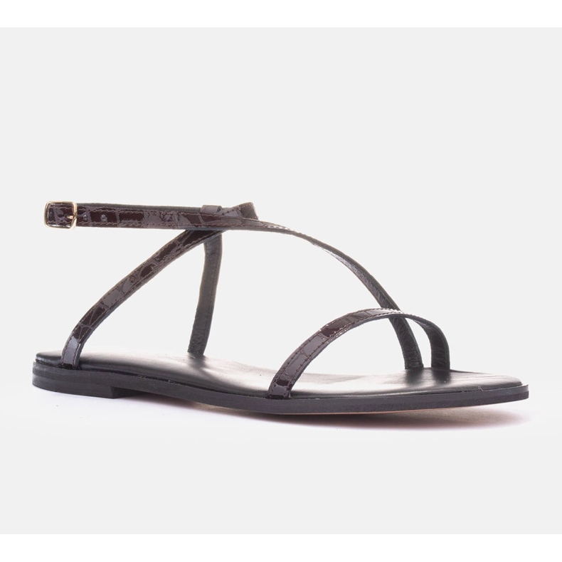 Marco Shoes Sandalias planas piel burdeos rojo 1