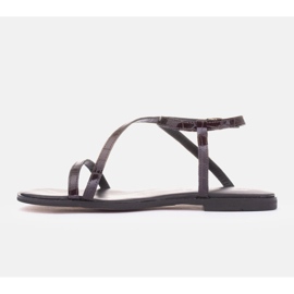 Marco Shoes Sandalias planas piel burdeos rojo 2