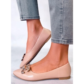 Bailarinas elegantes con hebilla de Simon Khaki beige 5