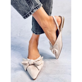 Pantuflas con lazo Geffen Beige 4