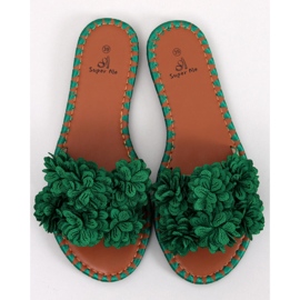 Pantuflas Prima Green flores verde 4