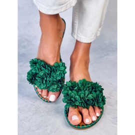 Pantuflas Prima Green flores verde 5