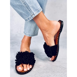 Pantuflas Prima Flores Negras negro 3