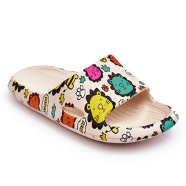 WJ1 Pantuflas Infantiles Espuma Ligera Motivo León Beige Esther 5