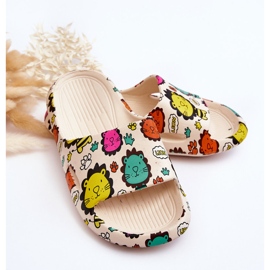 WJ1 Pantuflas Infantiles Espuma Ligera Motivo León Beige Esther 2