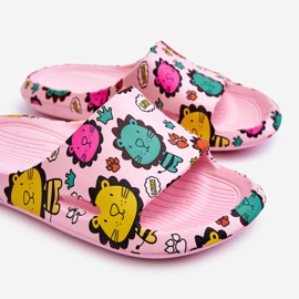 WJ1 Pantuflas Infantiles Espuma Ligera Motivo León Rosa Oscuro Esther rosado 4