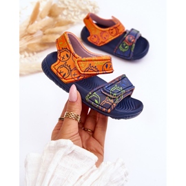 Sandalias Infantiles Ligeras De Espuma Con Estampados Marino Y Naranja Málaga azul 3