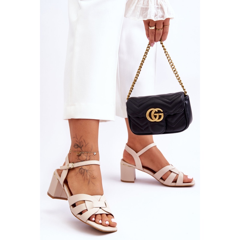 Sandalias Clásicas Tacones Altos Misty Beige 1