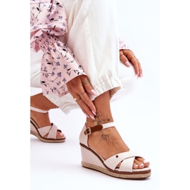 Sandalias Mujer Cuña Beige Claro Janet 1