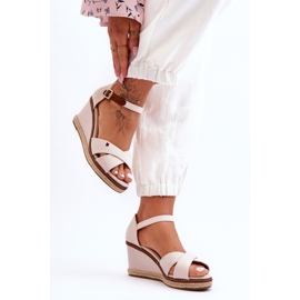 Sandalias Mujer Cuña Beige Claro Janet 6