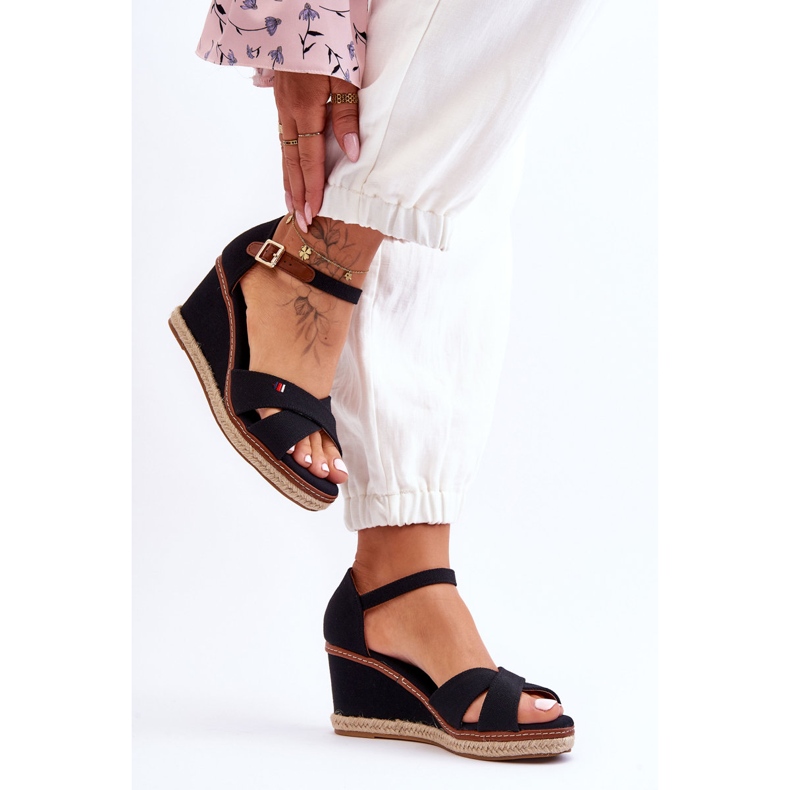 Sandalias Mujer Cuña Janet Negras negro 1 Sandalias Mujer Cuña Janet Negras negro 1