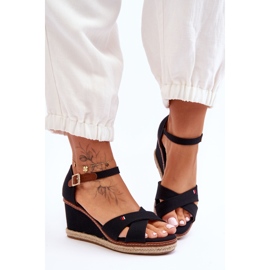 Sandalias Mujer Cuña Janet Negras negro 2 Sandalias Mujer Cuña Janet Negras negro 2