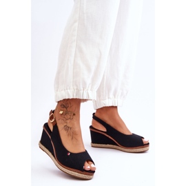 Sandalias Mujer Cuña Clásicas Negras Katie negro 1