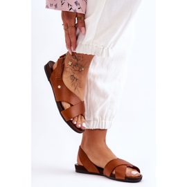 Lemar Sandalias De Piel Con Addison Marrón 2