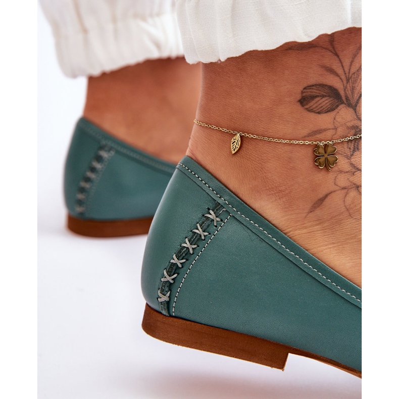 Bailarinas Mujer Piel Maciejka 01358-36 Turquesa verde 2