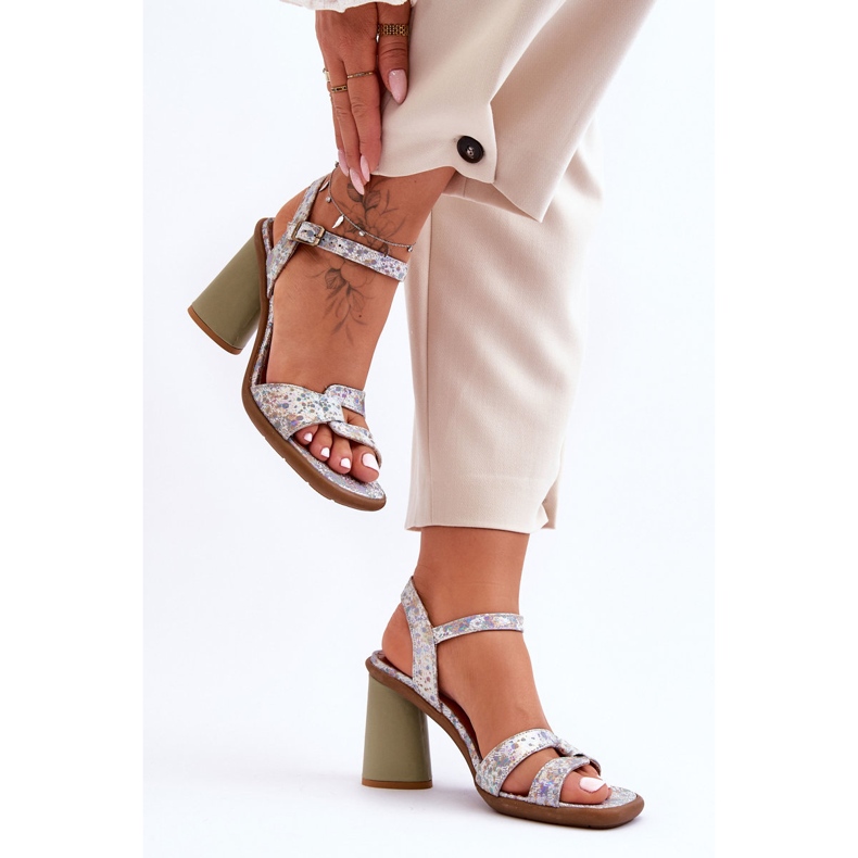 Sandalias Piel Con Tacón Maciejka 06029-24 Blanco-Verde 2 Sandalias Piel Con Tacón Maciejka 06029-24 Blanco-Verde 2