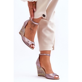 Sandalias Piel Cuña Laura Messi 2603/783 Plata 2
