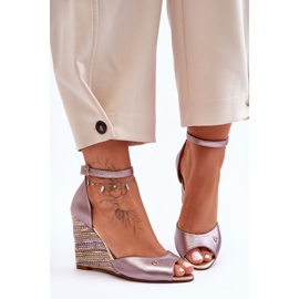 Sandalias Piel Cuña Laura Messi 2603/783 Plata 7