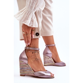 Sandalias Piel Cuña Laura Messi 2603/783 Plata 3