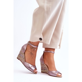 Sandalias Piel Cuña Laura Messi 2603/783 Plata 6