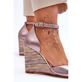 Sandalias Piel Cuña Laura Messi 2603/783 Plata 4