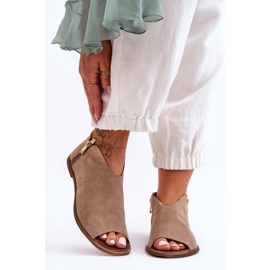 Sandalias Botas Ante Bajas Nicole 2799/023 Beige 5