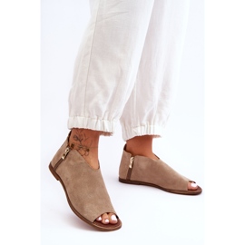 Sandalias Botas Ante Bajas Nicole 2799/023 Beige 6
