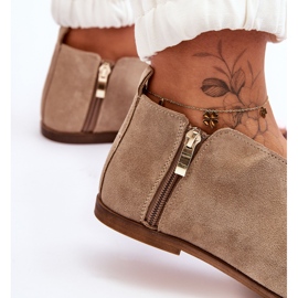 Sandalias Botas Ante Bajas Nicole 2799/023 Beige 3