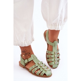 Sandalias Mujer Planas Con Circonitas Verde Ascot 1 Sandalias Mujer Planas Con Circonitas Verde Ascot 1