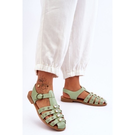 Sandalias Mujer Planas Con Circonitas Verde Ascot 6
