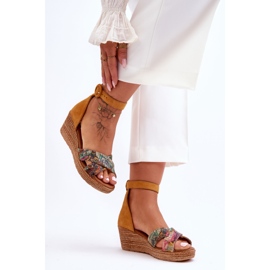 Maciejka Suede Cuña Sandalias 04565-43 Naranja 2