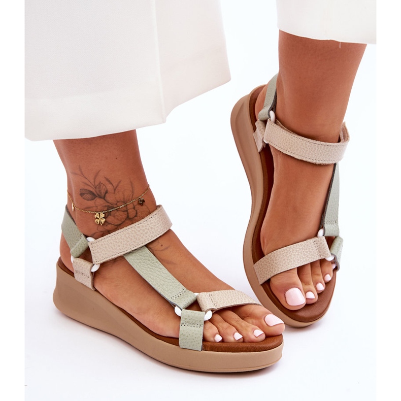 Sandalias Piel Maciejka L5186-09 Verde-Beige 1