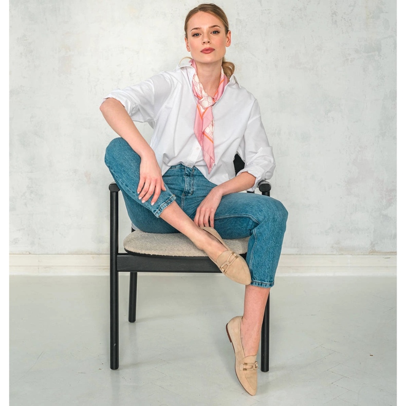 Marco Shoes mocasines adornados beige 2