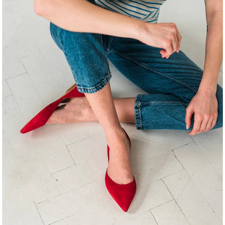 Marco Shoes Bailarinas con tacón rojo 1