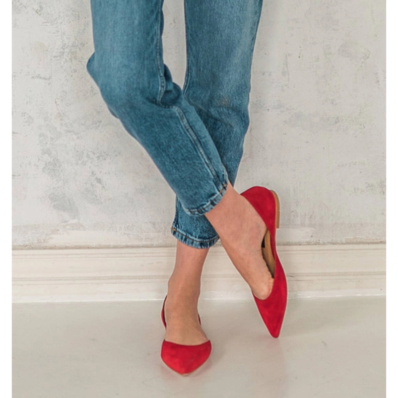 Marco Shoes Bailarinas con tacón rojo 2