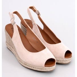 Alpargatas con cuña y puntera abierta Nevil Beige 4
