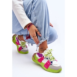 PS1 Deportivas De Mujer Con Cordones De Moda Verde-Rosa ¡Relájate! 4