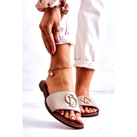 Chanclas Mujer Piel con Adorno Nicole 2735 Beige 1