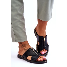 Lemar Pantuflas De Mujer Con Cremallera Decorativa Negro Clarence 2
